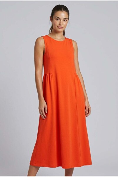 Brix Rochie fără mâneci din bumbac 100% pentru femei Coral