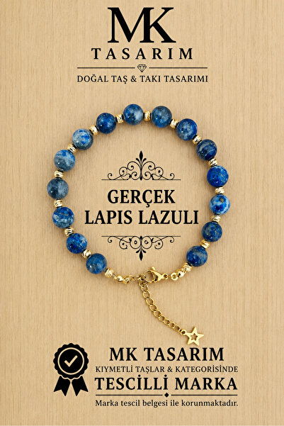 MK tasarım Genuine Lapis Lazuli Stone Bracelet 11000.003