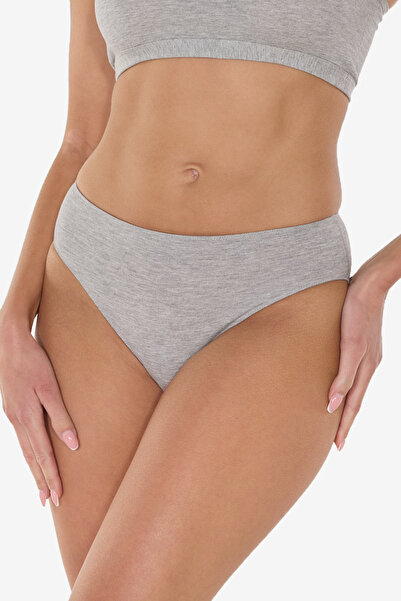 Malabadi Women's Gray 2 Pack Modal Tight Fit Mid Waist Slip Panties 187