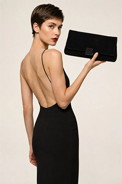 BUENO Black Suede Women's Crossbody Bag