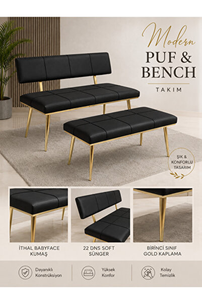 ÖZCAN METAL Gold Metal Ayaklı Sırtlı & Sırtsız Mutfak Salon Antre Yatak Odası...