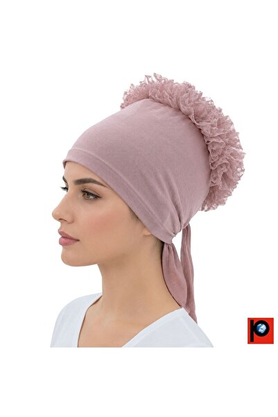 PAKER GİYİM Women's Ruffled Non-Slip Hijab Bun Bonnet