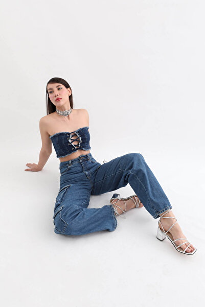 Bluewhite Blue White Women's Jean Vest