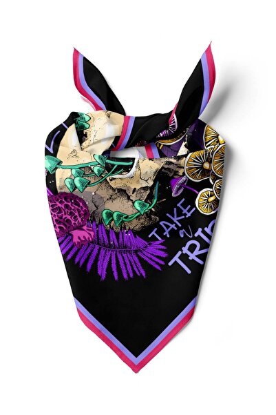 Modabutik Violla Kurukafa Desenli Bandana