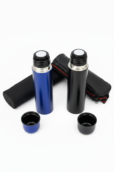 VİBEFLASK 500 ml 2'li Termos Takımı - 304 Paslanmaz Çelik - Lacivert & Siyah ...