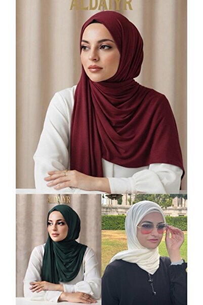 ALDAIYR 3 Pcs Combed Cotton Shawl Plain