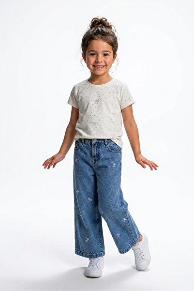 NURTOPU Girl's Set T-Shirt and Jeans 100% Cotton 2-Piece Top and Bottom Set 2...