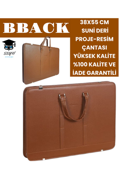 SEYFİKİRTASİYE 38X55 CM  SUNİ DERİ PROJE-RESİM ÇANTASI YÜKSEK KALİTE %100 KAL...