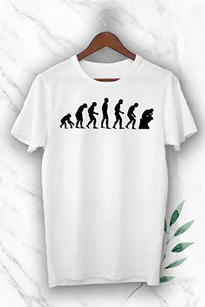 perseusshopping Μπλουζάκι Unisex White Evolution Evolution Printed