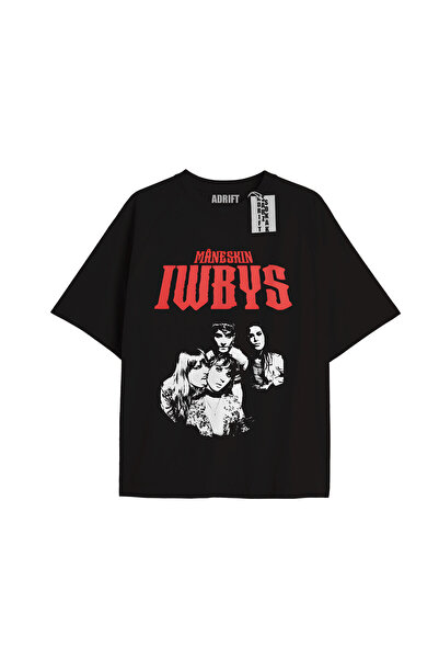 Adrift Kod Presss Unisex crna Iwbys Band Maneskin majica 359720tt