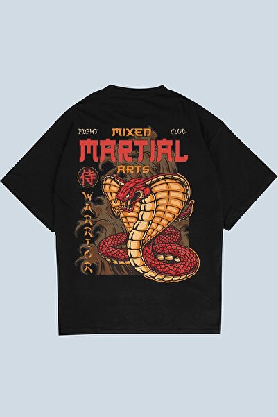Adrift Tricou unisex negru supradimensionat MMA