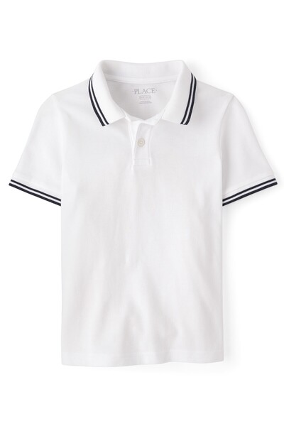 The Children's Place Boys Tipping Soft Pique Polo