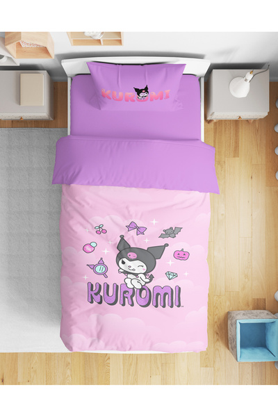 Erays Home Kuromi Patterned 3D Digital Printed Single Girl's Duvet Cover Set ...