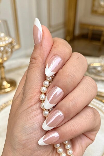 Easy Beauty French Kısa Badem İnci Tozu Hailey MEDIUM Beden 10 Adet Takma Tır...