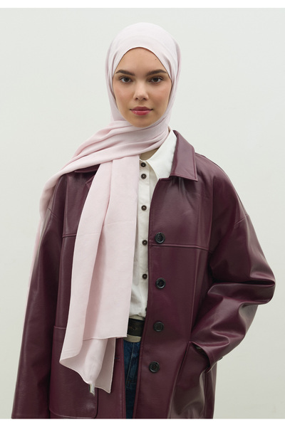 Freshscarfs Oslo Pamuk Floş Jakarlı Şal Pudra