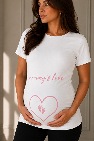 BALİNS Balins Pregnant Mommy Love T-Shirt Pink Printed