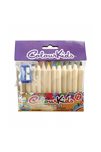 ColourKids Set 12 Creioane Color mici Jumbo Prescolari cu ascutitoare