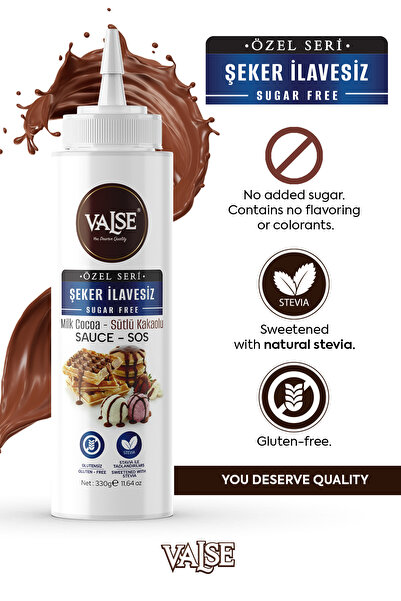 Valse Sugar-Free (with Stevia) Milk Cocoa Sauce (Gluten-Free) 330 Gr Waffle &...