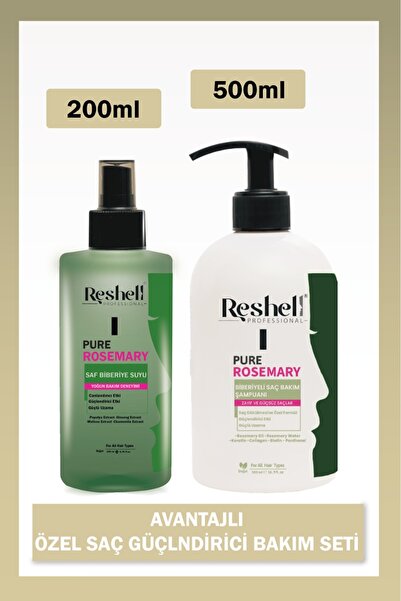 Reshell Biberiye Saç Bakım Seti 500 ml Biberiyeli Saç Bakım Şampuanı 200 ml S...