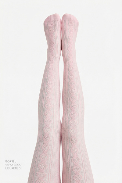 Penti Girl's Pretty Daisy Patterned Fishnet Pantyhose