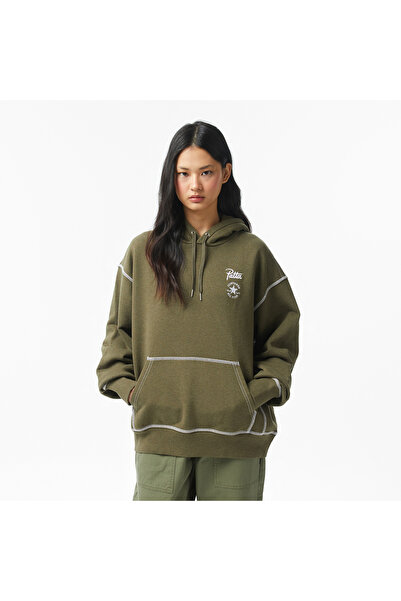 Converse x Patta Nakışlı Unisex Haki Hoodie