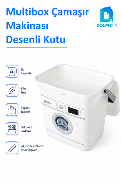 DolphFin Multibox 6 L Laundry Detergent Storage Container with Lid and Carryi...