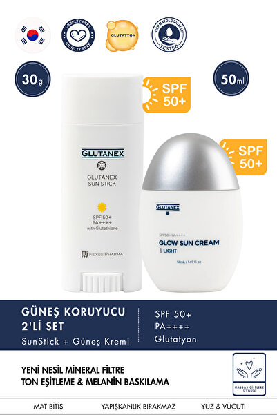 GLUTANEX Stick and Cream Spf 50+ Sunscreen Set of 2 - Anti-Blemish Brightenin...