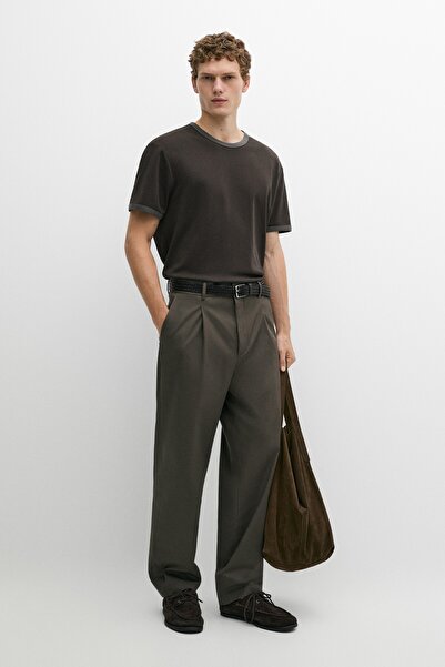 Massimo Dutti Kontrast yaka %100 pamuklu t-shirt