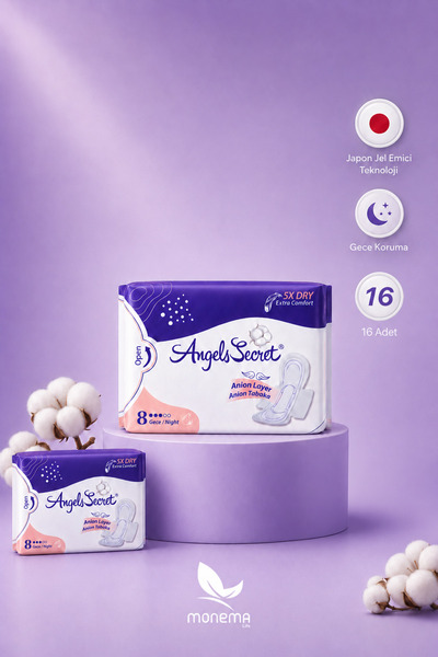 Angels Secret Gece Pedi 2’li Paket 16 Adet – Ultra İnce Japon Jel Emici, Anyo...