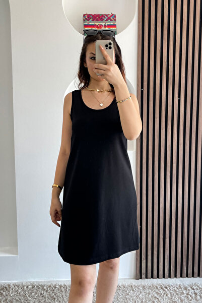 Secret Thick Strap Modal Dress-Black Black
