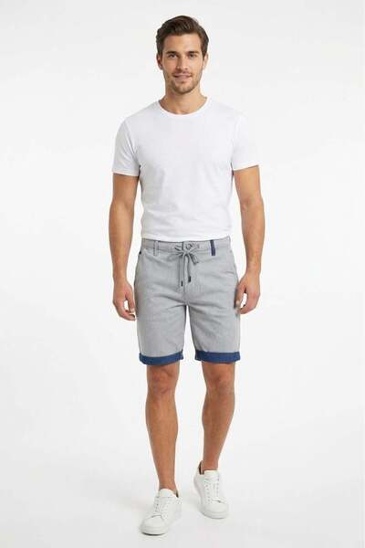 Uki MAVİ Comfort Fit Bermuda Şort