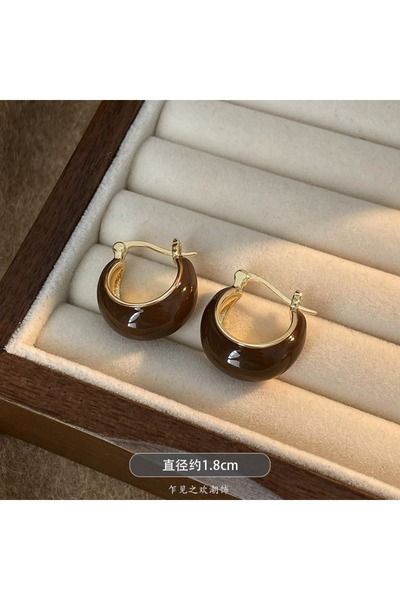 Choice Coffee ear buckle Autumn and winter Maillard retro ear buckles are ver...