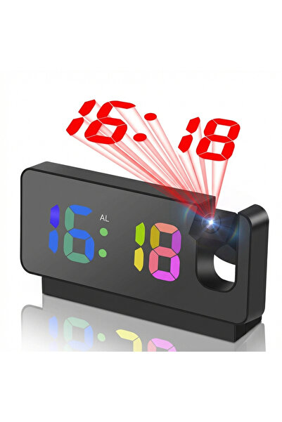 Choice black Digital Projection Alarm Clock Rotatable Ceiling/Wall Projector ...