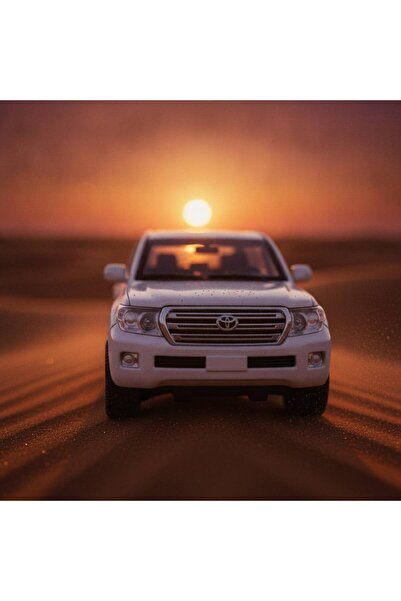 farddad Beyaz Toyota Land Cruiser VX.R V8 Metal Oyuncak Araba, Çek Bırak Meka...