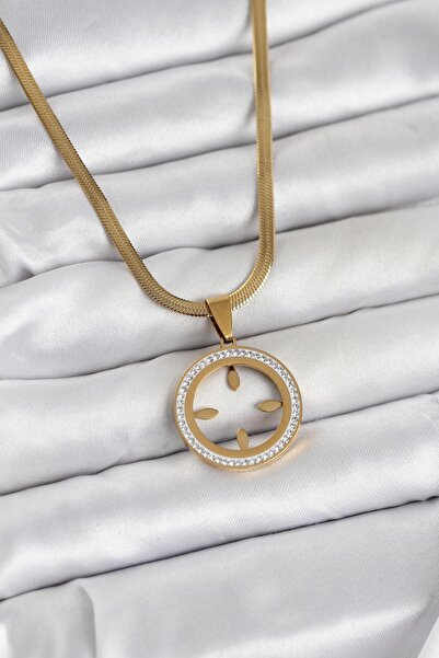 Inure Jewelry قلادة نسائية إيطالية من الفولاذ 316L قابلة للتركيب على شكل ربع ...