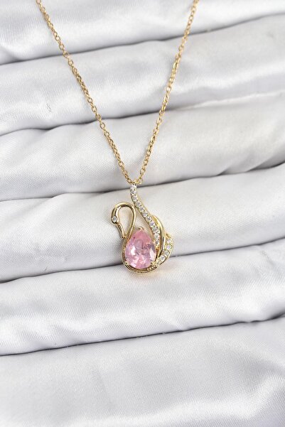 Inure Jewelry سلسلة من الفولاذ 316L باللون الذهبي، نموذج البجعة الوردية، قلاد...