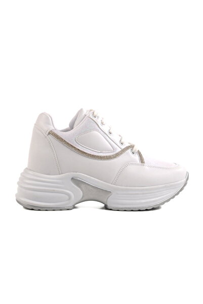 Aspor White High Sole Women's Sneakers