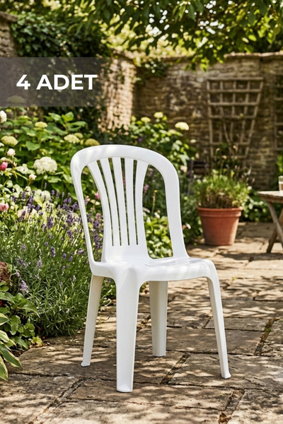 Estelia Netaks Bergama Beyaz Sandalye 4 Adet Kaliteli Ürün (%100 ORJİNAL)