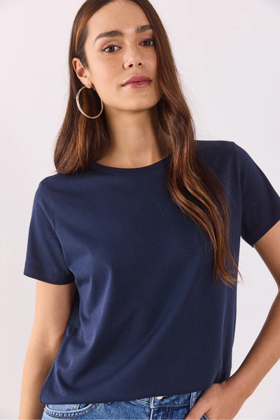 VENA Kadın Boyfriend Bisiklet Yaka Regular Fit Modal Tişört Lyocell (Tencel™)...