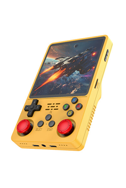 Choice15 64G Yellow Retro Handheld Game Console Linux 64-bit System 4" IPS Sc...