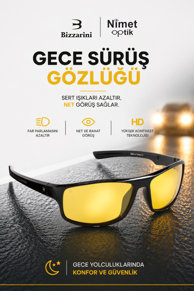 Bizzarini 601 Antifar Gece Sürüş Gözlüğü
