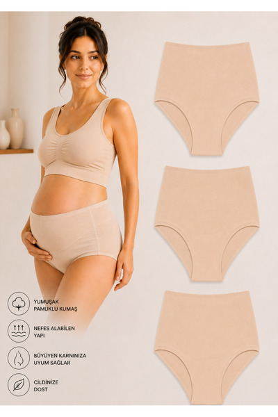 cicial Women's Cotton Maternity Panties 3 Pieces