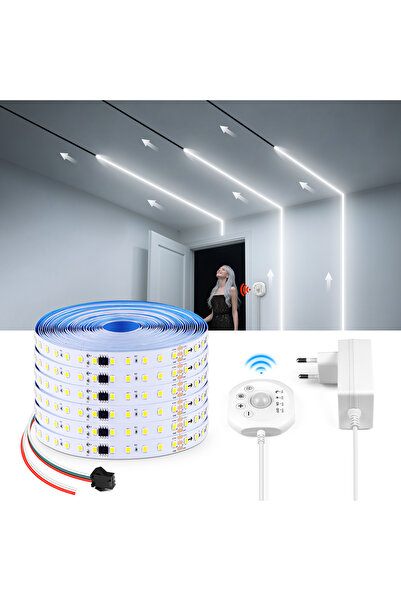 Choice شريط إضاءة LED بطول 10 أمتار، مزود بقابس أوروبي، لون أبيض دافئ، يُحاكي...