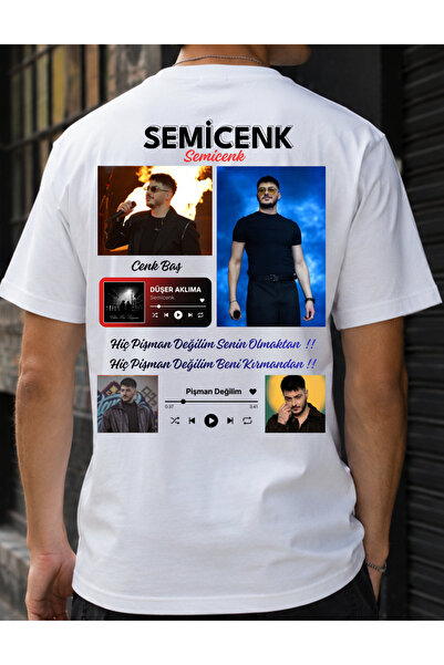 shidumanlar Unisex Bay/ Özel Tasarım Semicenk Baskılı Pamuklu Penye T-shirt T...