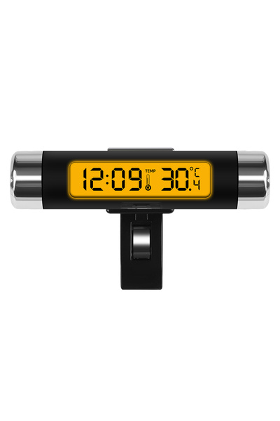 Choice1 Yellow Screen Portable 2 in 1 Car Digital LCD Clock Temperature Displ...