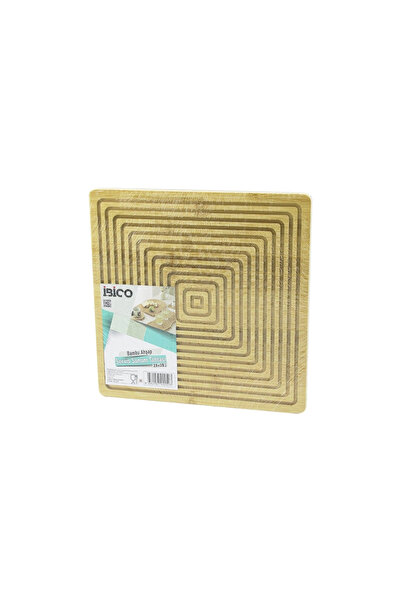Go İthalat Kare Double Sided=Flat - Channelled Wooden Bamboo Presentation Tra...