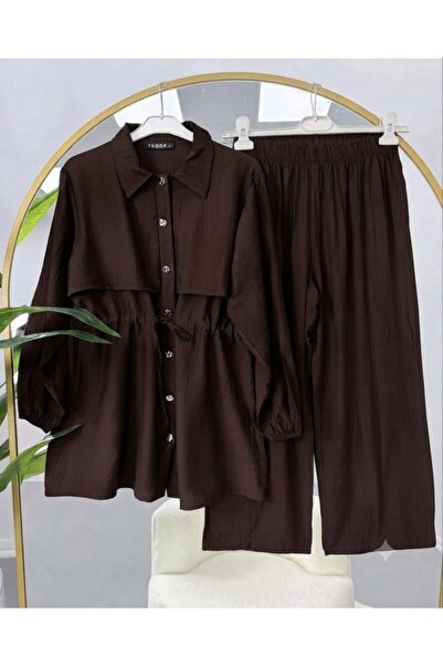 VOLT CLOTHİNG Parça Detaylı Düğmeli Pantolonlu Takım