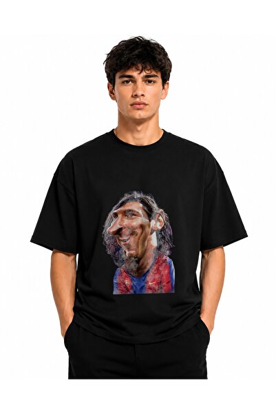 Inscriptie Tricou Unisex Bumbac Premium Casual " Messi cartoon "