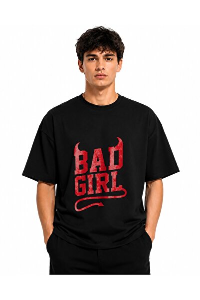 Inscriptie Tricou Unisex Bumbac Premium Casual " Bad girl "