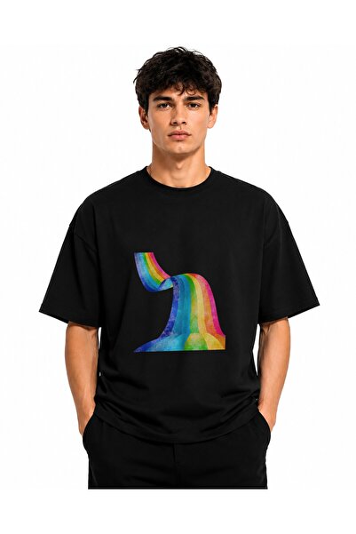 Inscriptie Tricou Unisex Bumbac Premium Casual " Rainbow road "